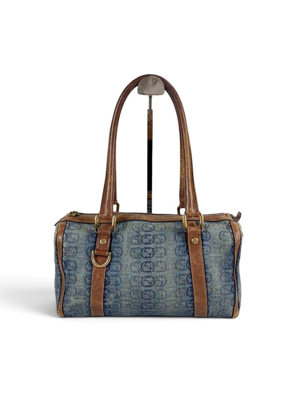 Gucci Mini Boston Bag Denim Leather GG